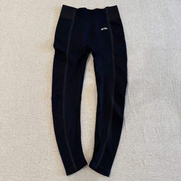 AYBL Pants - AYBL Seamless Ribbed Leggings High Waist Black Athleisure Workout Size Large